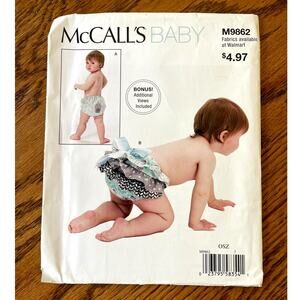 UNCUT 2016 McCalls 9862 Sewing Pattern Size NB - 18 months Baby Bloomers